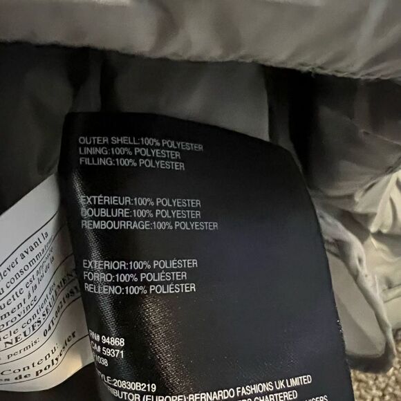 Bernardo gray puffer zip-up jacket size xl - Picture 5 of 6